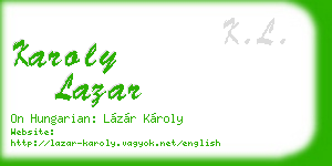karoly lazar business card